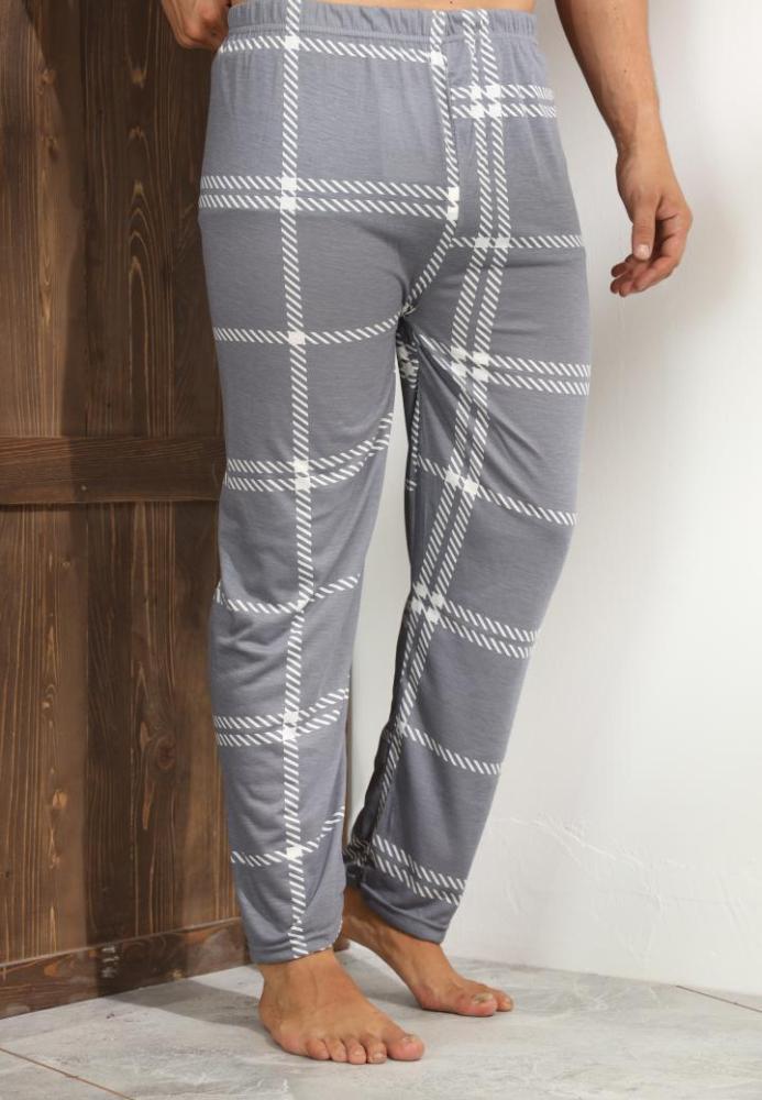 Pantaloni de Pijama Barbati Culoare Gri cu Alb,Engros,Engros